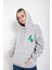 Kadın A Baskılı Kapüşonlu Oversize Sweatshirt 2