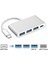 Type-C 3 x USB 3.0 Port Çoklayıcı Dönüştürücü Çevirici Macbook, Type C USB Çoklayıcı 4