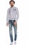 CD293 Dikiş Detaylı Nakışlı Mavi Erkek Jeans 5