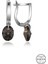 Crystal Kadın Black Oval Gümüş Küpe 1