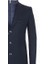 Erkek - Slim Fit - Lacivert - Çıkmalı Ceket Yaka - Içi Kapitoneli -Tek Yırtmaç - Dizüstü Kaşe Kaban 3