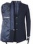 Erkek - Slim Fit - Lacivert - Çıkmalı Ceket Yaka - Içi Kapitoneli -Tek Yırtmaç - Dizüstü Kaşe Kaban 4