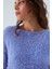 De Vılle Pullover Kol ve Etek Ucu Simli Kadın Triko Kazak Lila 4