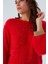 De Vılle Pullover Kol ve Etek Ucu Simli Kadın Triko Kazak Kırmızı 4