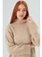 Macumba Pullover Balıkçı Yaka Yumuşak Dokulu Kadın Triko Kazak Bej Melanj 5