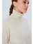 Valerıa Pullover Boğazlı Ince Kadın Triko Kazak Ekru Melanj 5
