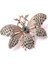 Broş Fıgurlu Otantık Desenli Bronz Kristal Taşli 2