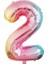Rakam Folyo Balon Gökkuşağı Rakam Balon Renkli Yaş Balon 76 cm Sayı Balon Uçan Balon Helyum Balon 1