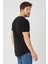 Siyah Erkek Oval Kesim Slim Fit Pis Yaka Salaş T-Shirt 2