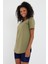 Women Haki Pis Yaka Salaş T-SHIRT-XKTCPS001R19S 2