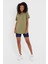 Women Haki Pis Yaka Salaş T-SHIRT-XKTCPS001R19S 5