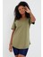 Tarz Cool Women Haki Pis Yaka Salaş T-SHIRT-XKTCPS001R19S 1