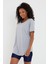 Tarz Cool Women Gri Pis Yaka Salaş T-SHIRT-XKTCPS001R10S 2