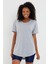 Tarz Cool Women Gri Pis Yaka Salaş T-SHIRT-XKTCPS001R10S 3