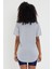 Tarz Cool Women Gri Pis Yaka Salaş T-SHIRT-XKTCPS001R10S 4