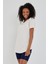 Tarz Cool Women Ekru Pis Yaka Salaş T-SHIRT-XKTCPS001R11S 5
