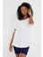 Women Beyaz Pis Yaka Salaş T-SHIRT-XKTCPS001R15S 2
