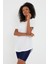 Women Beyaz Pis Yaka Salaş T-SHIRT-XKTCPS001R15S 3