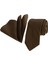 Kahverengi Toprak Rengi Doğal Kravat Mendil Seti 1