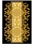 yolluk Koridor Altın Siyah Gold Barok Desenli Kaymaz Yuvarlak Oval Kesme Ince Yıkanabilir Halı 2