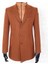 Erkek - Slim Fit - Turuncu- Çıkmalı Ceket Yaka - Içi Kapitoneli -Tek Yırtmaç - Dizüstü Kaşe Kaban 1