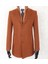 Erkek - Slim Fit - Turuncu- Çıkmalı Ceket Yaka - Içi Kapitoneli -Tek Yırtmaç - Dizüstü Kaşe Kaban 3
