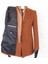Erkek - Slim Fit - Turuncu- Çıkmalı Ceket Yaka - Içi Kapitoneli -Tek Yırtmaç - Dizüstü Kaşe Kaban 4