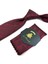Bordo Kare Desen Mendilli Klasik Kravat KK11349 2