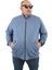 Mocgrande Büyük Beden Basic Mevsimlik Fermuarlı Sweatshirt 22750 Mavı 1