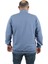 Mocgrande Büyük Beden Basic Mevsimlik Fermuarlı Sweatshirt 22750 Mavı 3
