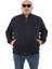 Mocgrande Büyük Beden Basic Mevsimlik Fermuarlı Sweatshirt 22750 Lacivert 1