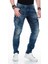 CD369 Live Fast Erkek Motorcu Tarzı Mavi Kargo Jeans 1