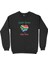 Cape Town Güney Afrika Bayraklı Kalpli Siyah Sweatshirt 1