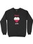 Lublin Polonya Bayraklı Kalpli Siyah Sweatshirt 1