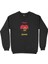 Luanda Angola Bayraklı Kalpli Siyah Sweatshirt 1