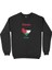 Kudüs Filistin Bayraklı Kalpli Siyah Sweatshirt 1