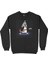 Şapkalı Gitarcı Rocker Penguen Siyah Sweatshirt 1