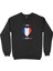 Strazburg Fransa Bayraklı Kalpli Siyah Sweatshirt 1