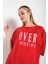 Kadın Over Thinking Baskılı Oversize T-Shirt 4