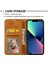 Buzağı Dokusu Pu Deri Kılıf Apple Iphone 13 6.1 Inç, Manyetik Cüzdan Baskılı Eşkenar Desenli Telefon Standı Kapağı Kayışlı (Yurt Dışından) 4