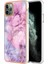 Apple Iphone 11 Için Yb Imd Serisi-16 Pro Max 6.5 Inç Tarzı E Mermer Desen Tasarım Kapak Elektraplama Çerçevesi 2.0mm Tpu Imd Esnek Telefon Kılıfı (Yurt Dışından) 2