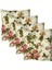 Dekoratif Pofidik Puf Sandalye Minderi Kare 35X35X7 Cm-Ingiliz Gülü(4 Adet) 1
