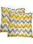 Dekoratif Pofidik Puf Sandalye Minderi Kare 35X35X7 Cm-Sarı Gri Zikzak(2 Adet) 1
