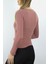 V Yaka Klipsli Bluz Pudra 3