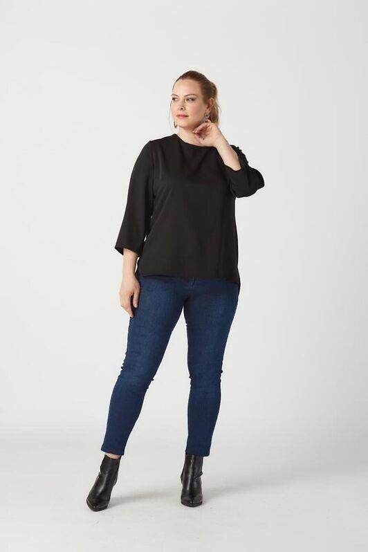 Moda Berray P001M Düz Renk Tam Kalıp Dar Paça Kot Pantolon Mavi görsel 2