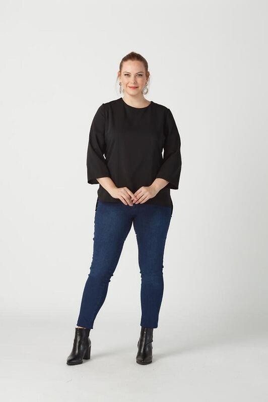 Moda Berray P001M Düz Renk Tam Kalıp Dar Paça Kot Pantolon Mavi görsel 3