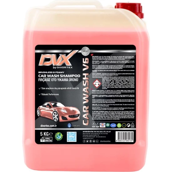 Divortex Car Wash V6  Fırçasız Araç Yıkama Köpüğü 5 kg.