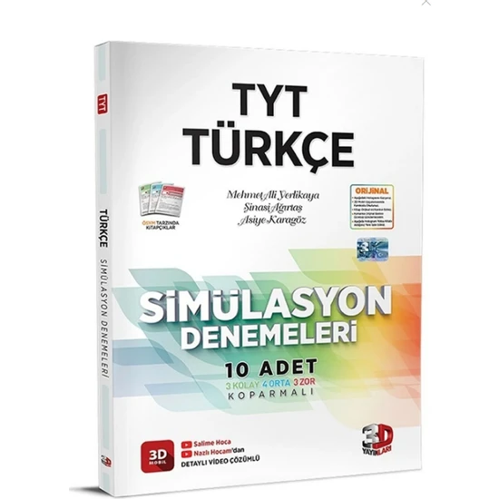 3D Yayınları TYT 2023 Simülasyon Türkçe Denemeleri
