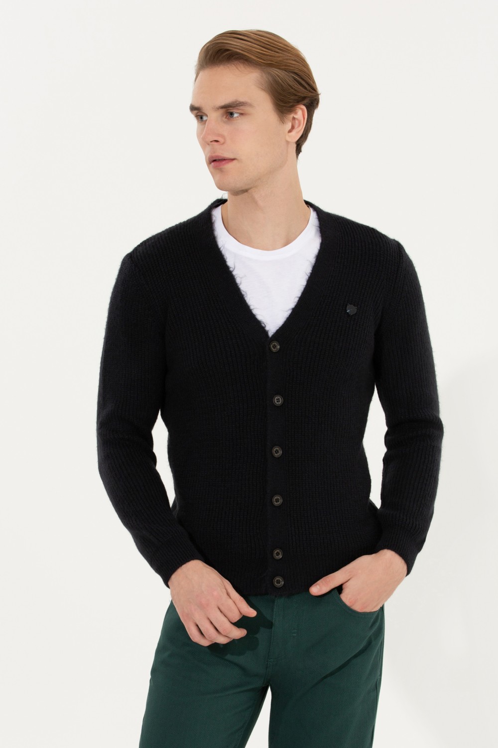 U.S. Polo Assn. Erkek Lacivert Triko Hırka 50257856-VR033