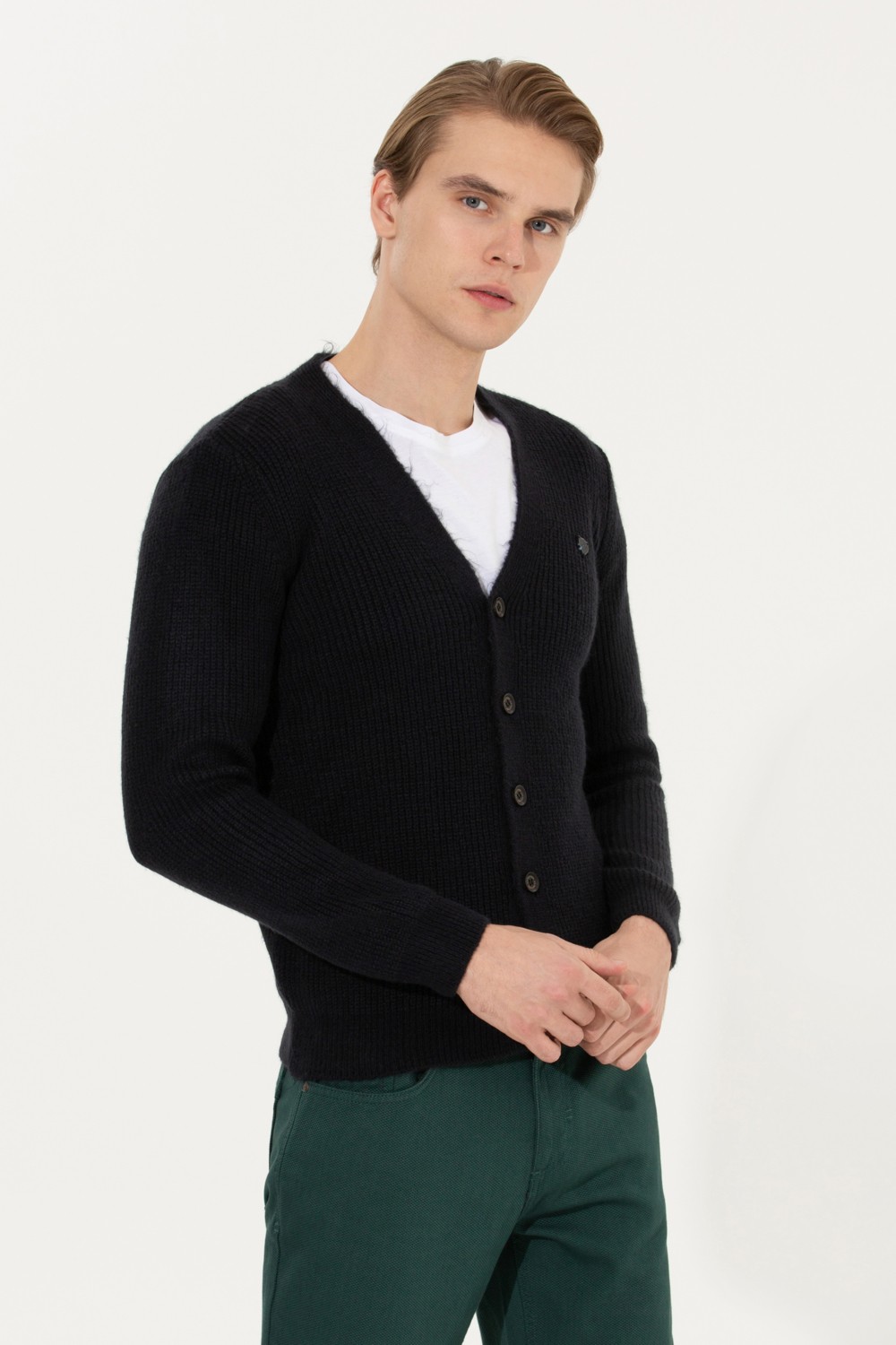 U.S. Polo Assn. Erkek Lacivert Triko Hırka 50257856-VR033 görsel 3